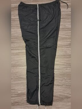 Gap Vintage Lined Nylon Zip Leg Track Pants Black Men's Size XL